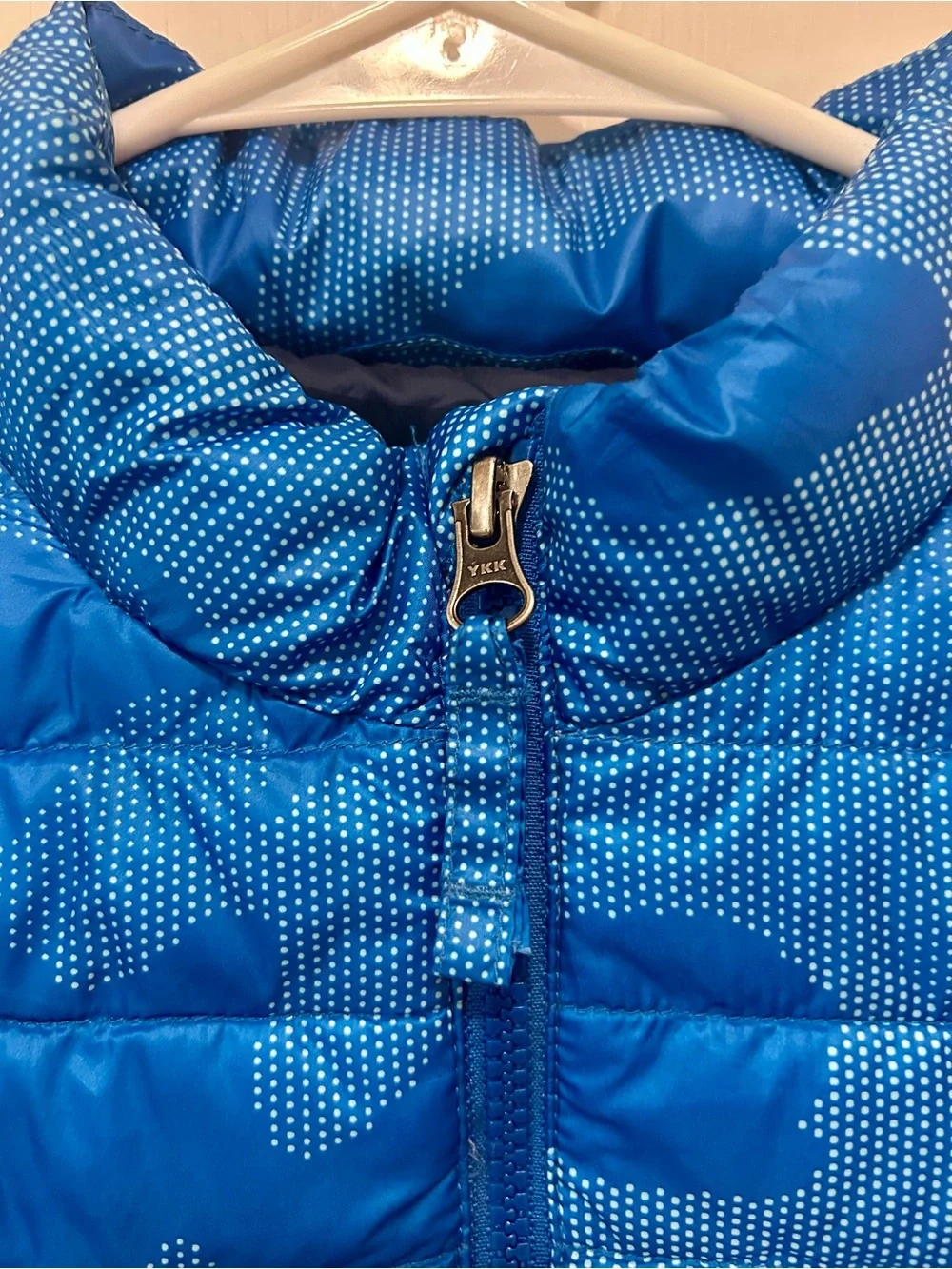 NWOT Lands’ End Boys Packable Puffer Jacket Blue Camo Medium 10-12